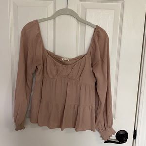 Flowy Tiered Blouse, Pink
